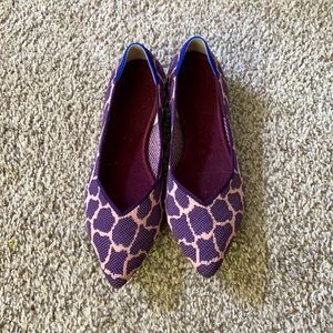 Rothys Purple Giraffe print shoes